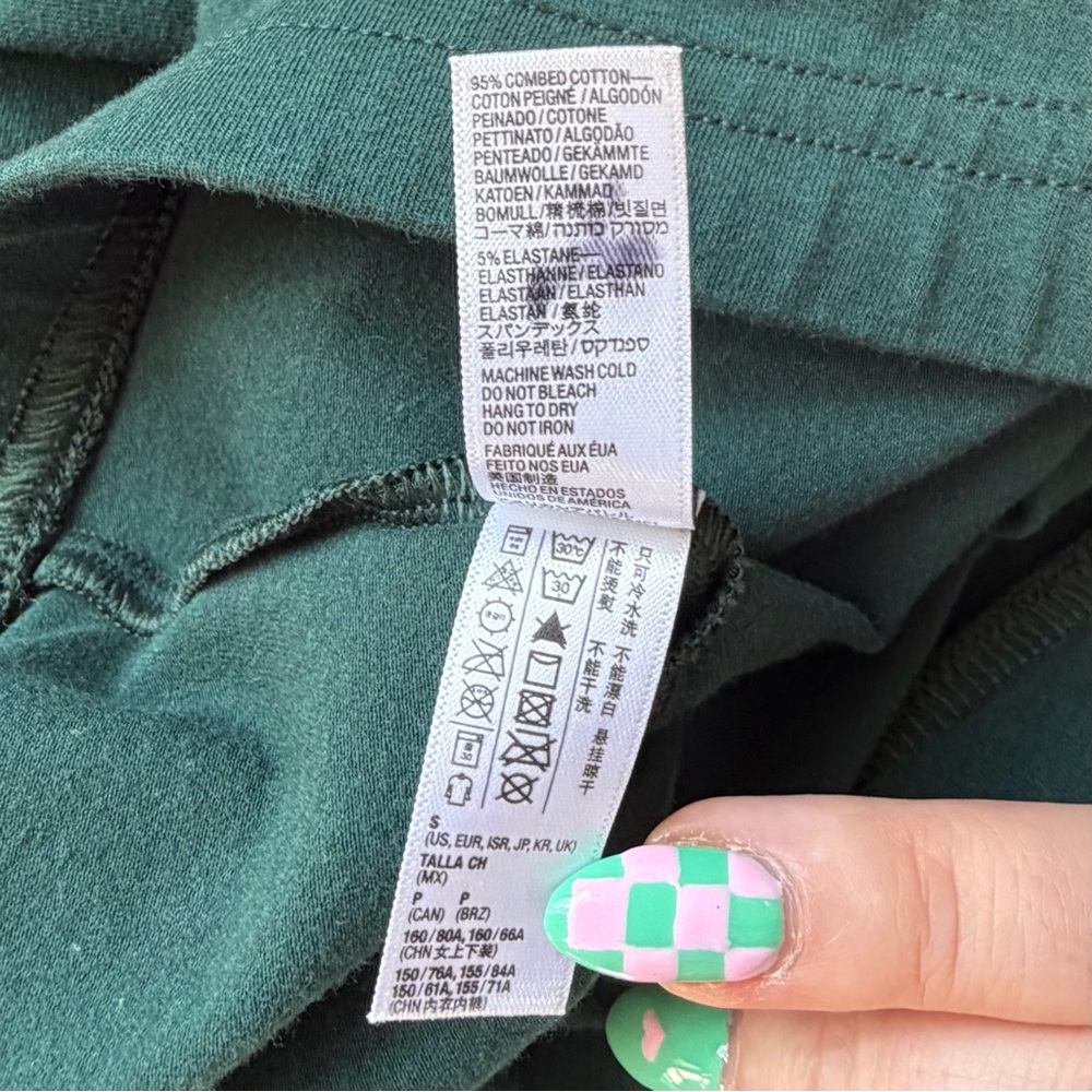 Dark Green American Apparel Cotton Stretch Leggings - Picture 7 of 8